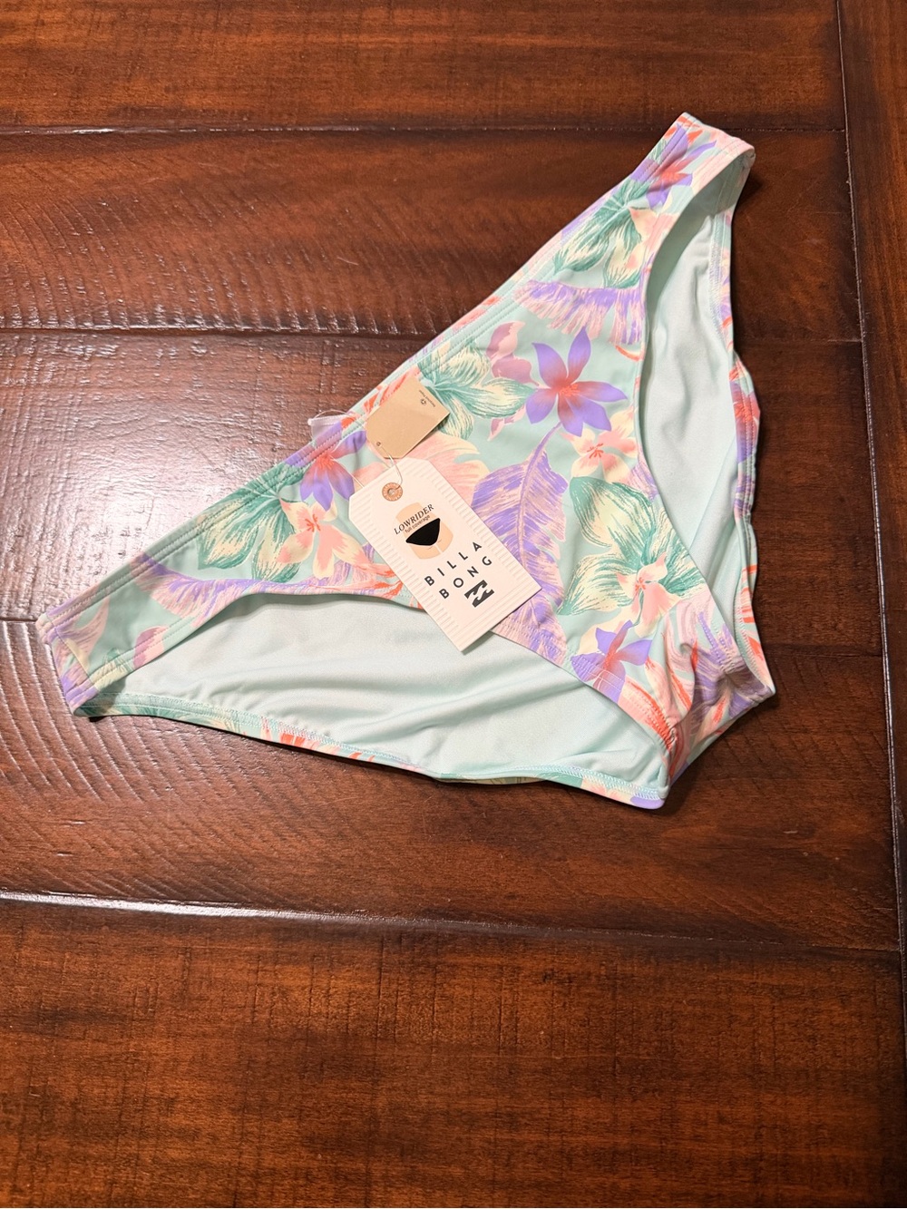 Billabong Floral Mint Green Purple Bikini Bottoms